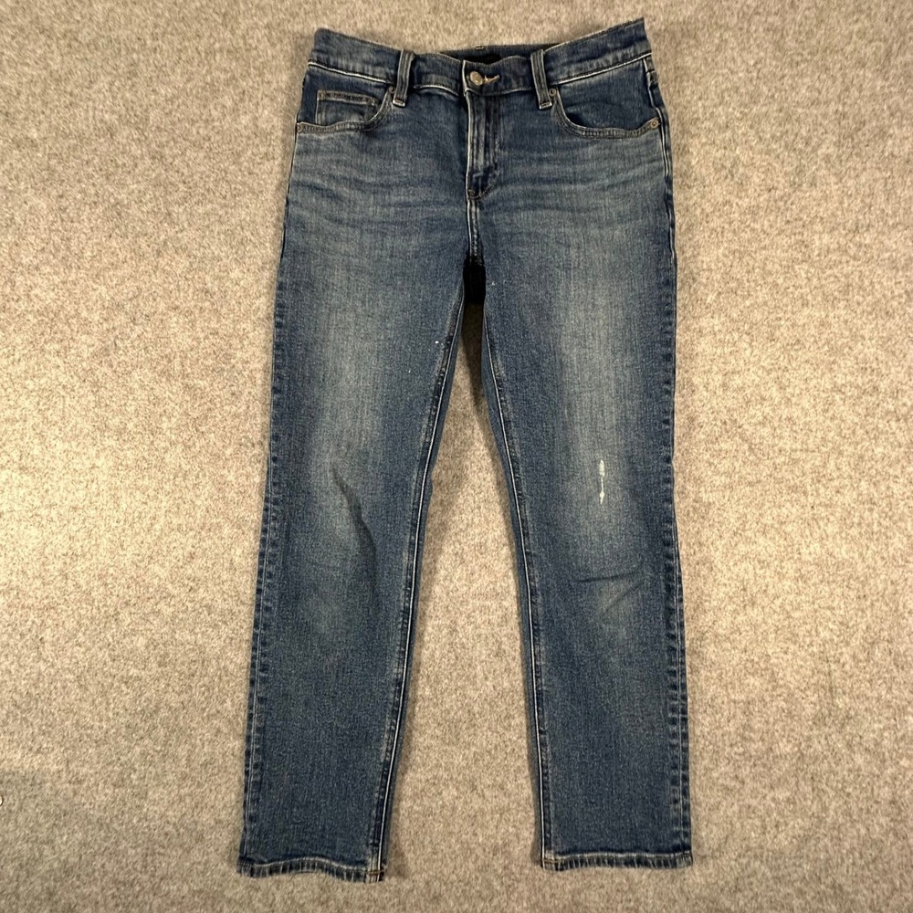 Uniqlo Slim Straight Jeans Womens Size 26 Blue Stretch Denim
